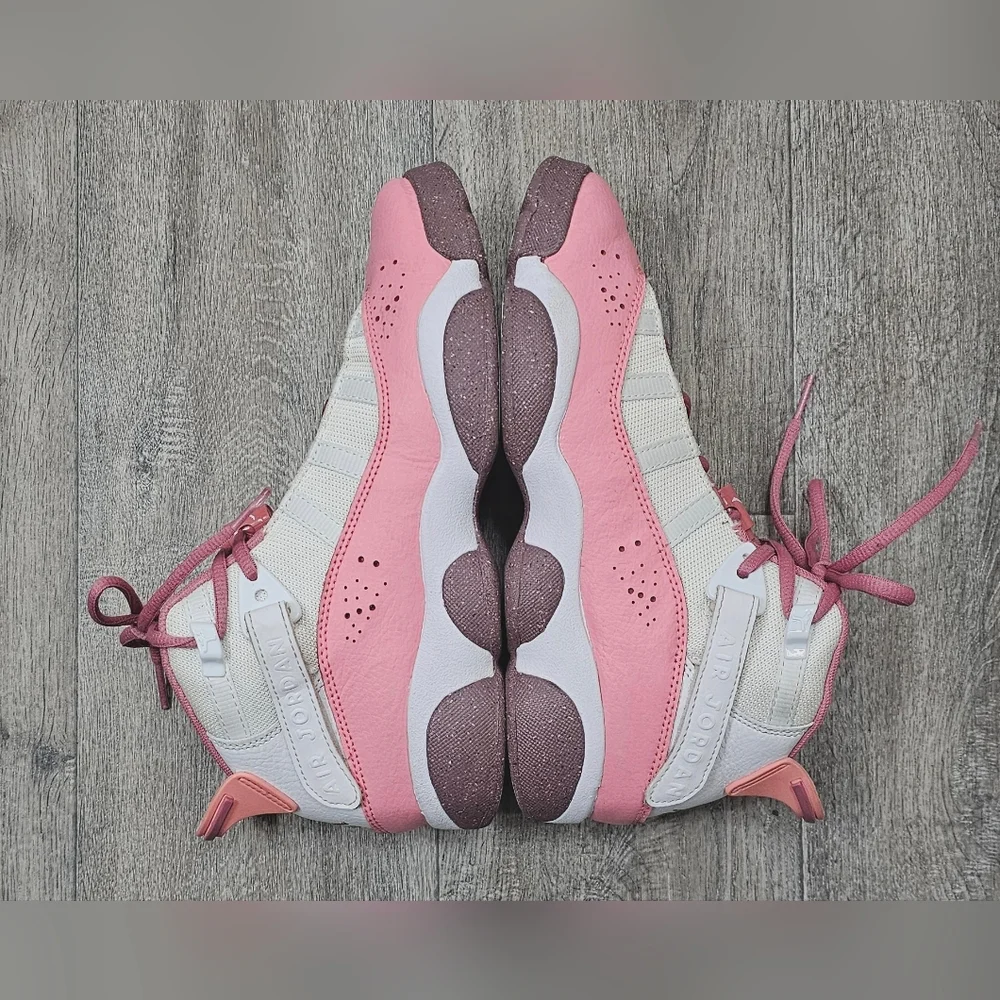 Air Jordan 6 Rings GS sneaker in the 'Coral Chalk' colorway-Size 6Y